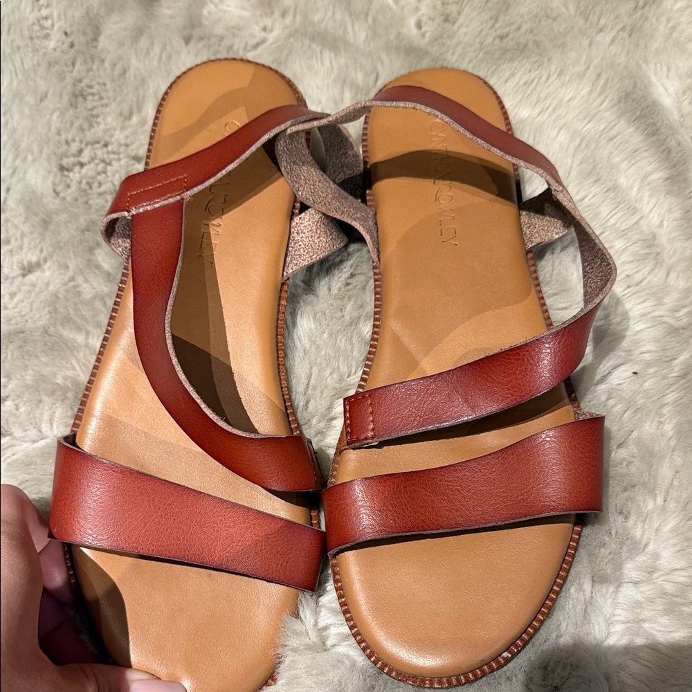 Cynthia Rowley Red and White Strappy Sandals